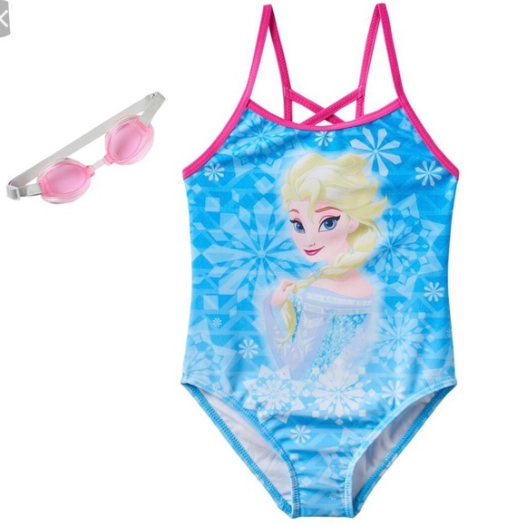 Disney Other - Disney Frozen Elsa Girls 4-6x One-Piece Swimsuit